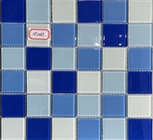 Waterproof Glass Swimming Pool Mosaic Tiles 303x303mm Mesh Mounted