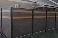 Gray WPC Cladding Panel Exterior Wall Fence 24x170mm Interlocking House School Decoration