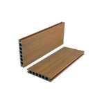 Co Extrusion Wood Plastic Composite Decking Boards  Outside Flooring 138x23mm Round Hole HDPE
