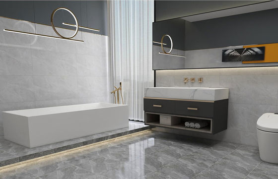 Buy Gray Marble Look Ceramic Rustic Tile 400x400mm Indoor Flooring online manufacture