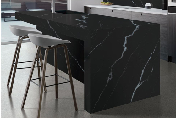 Buy Scratch Resistance AAA Sintered Stone Slabs 800x2600x12mm Matte Phantom Black Large Table Top online manufacture