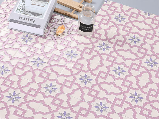 Buy Pink Ceramic Rustic Tile 20x20cm AAA Grade for Bathroom Walls online manufacture