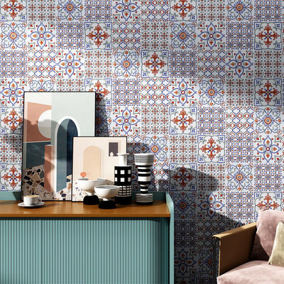 Buy White Floral Ceramic Rustic Tile 20x20cm Non-Slip Indoor Floor Wall online manufacture