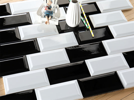 Buy Black and White Clay Wall Tiles 75x152mm for Kitchen online manufacture