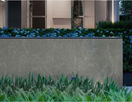 Buy Wear-Resistant Matt Half Polished Glazed Gray Curtain Wall Tile 600x1200mm For Shopping Mall And Project online manufacture
