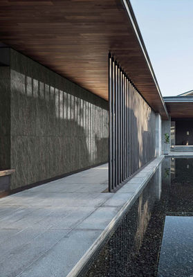 Buy Dark Gray Flamed Matte Porcelain Tile 600x1200mm Outdoor Curtain Wall online manufacture