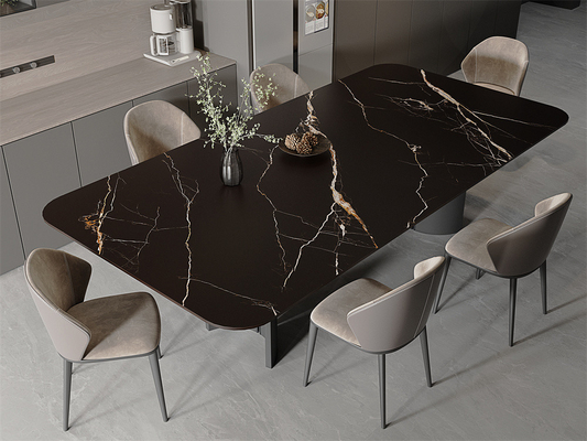 Buy Black 1600x3200mm Big Slabs And Matt Glazed Porcelain Sintered Stone Slab For Bedroom Design online manufacture