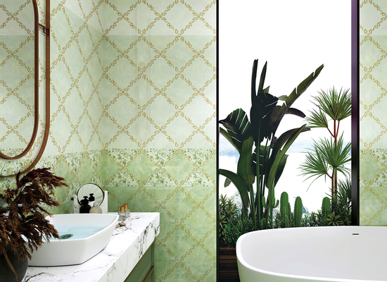 Buy Scratch-Resistance 300x600mm Indoor Wall Tiles And Green Glazed Ceramic Tile For Bathroom Design online manufacture