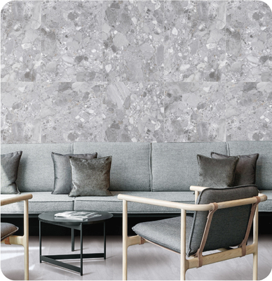 Buy Gray 750x1500mm Outside Wall Tiles And Interior Floor Stunning Terrazzo Baby Face Glazed Porcelain Tile For Building And Restaurant online manufacture