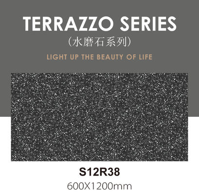 buy 600x1200mm Antibacterial Dark Gray Terrazzo Porcelain Floor Tiles online manufacture