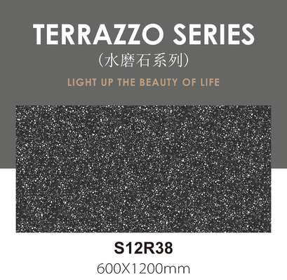Buy Antibacterial 600x1200mm Dark Gray Terrazzo Indoor Floor Baby Face Vintage Porcelain Tiles For Dining Room online manufacture