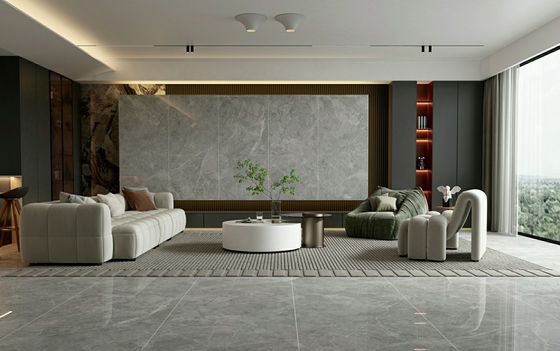 Buy Wear-Resistant W.A 0.5% Water-Proof Interior Wall 900x1800x9mm Glazed Polished Porcelain Tile For Living Room And Bathroom online manufacture