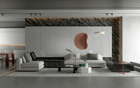 Buy Scratch-Resistant Modern Indoor Wall Porcelain Glazed Polished Tile Gray 900x1800x9mm For Rebuilding And Dining Room online manufacture
