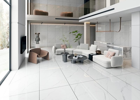 Buy 900x1800x9mm Carrara White Indoor Floor And Wall Polished Glazed Porcelain Tiles For Living Room And Kitchen online manufacture