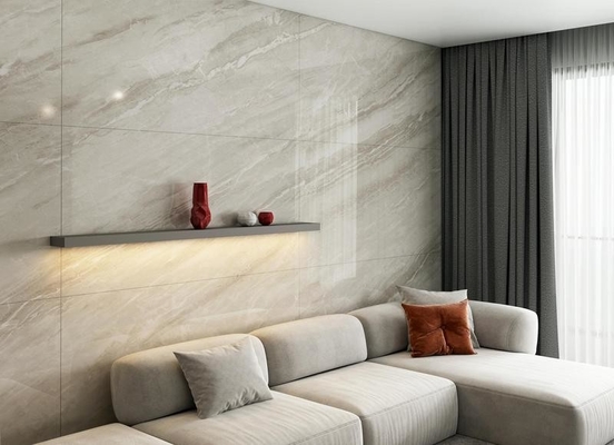 Buy Gray Modern 900x1800x9mm Marble Look Outside Wall Glazed Polished Porcelain Tile For Bathroom online manufacture