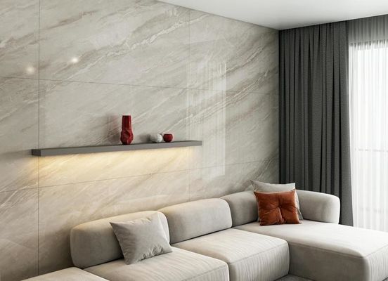 Buy Grey Polished Glazed Porcelain Tile 900x1800mm Marble Look online manufacture