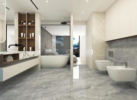 Buy Gray Durable Tiles Marble Look Indoor Floor Porcelain Glazed Polished Tile For Restaurant 900x1800x9mm Eco-Friendly online manufacture