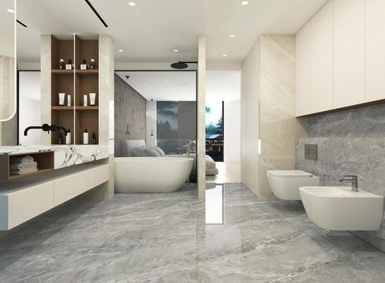 Buy Gray Polished Glazed Porcelain Tile 900x1800mm Indoor Floor online manufacture