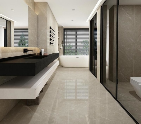 Buy Vintage Non-Slip Indoor Floor Glazed Polished Porcelain Tile 900x1800x9mm For Project	And Antibacterial Gray Tile For Hotel online manufacture