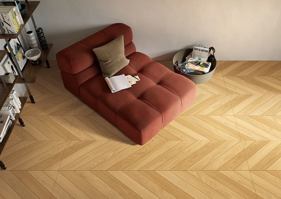 Buy Brown Non-Slip 600x1200mm Fishbone Wooden Porcelain Tiles For Living Room Wear-Resistant Indoor Floor Tile online manufacture