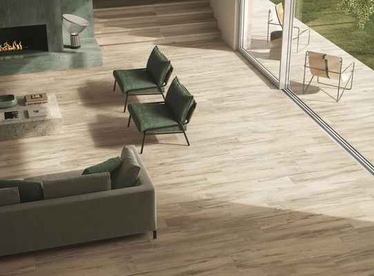 Buy Durable Wooden Porcelain Strips 200x1200mm For Building Decoration Brown Floor Strip online manufacture