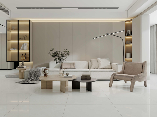 Buy Light Gray Indoor Floor 800x800mm Polished Glazed Porcelain Tiles for Building online manufacture