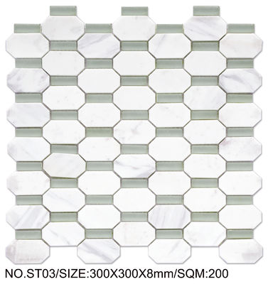 Buy Firebrick White 300x300mm Natural Stone Mosaic For Rebuilding and Swimming Pool online manufacture