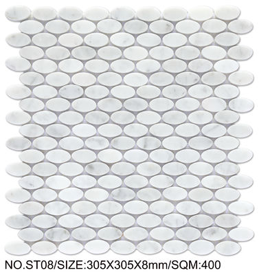 Buy White and Light Green Firebrick 305x305mm Natural Stone Mosaic For Dining Room and Office online manufacture