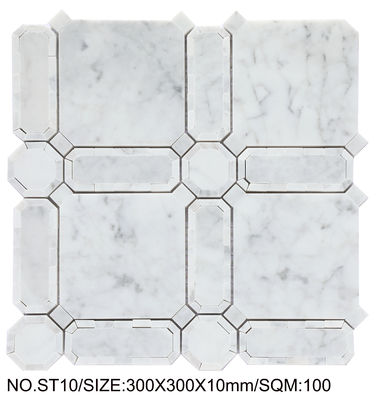 Buy Light Green and Beige 300x300mm Natural Stone Mosaic For Kitchen and Dining Room online manufacture