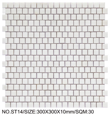 Buy White Elegant 300x300mm Natural Stone Mosaic For Rebuilding and Living Room online manufacture