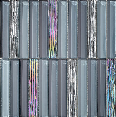 Buy Decorative And Stylish Gray 300x300mm Interior Wall Glass Mosaics For Apartment And Renovation Project online manufacture