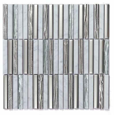Buy Interior Wall 282x294mm Gray Scratch-Resistant And Waterproof Natural Stone Mosaics For Bathroom And Hotel online manufacture