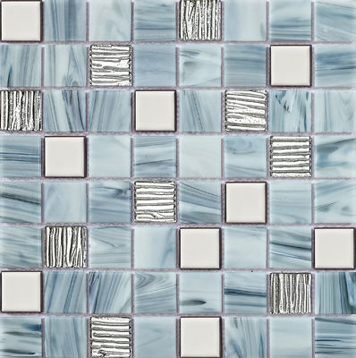 Buy Blue Wear-resistant and Stain-resistant 304x304mm Interior Wall Glass Mosaics For  Swimming Pool online manufacture