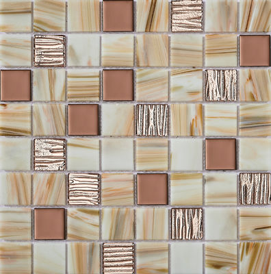 Buy Firebrick and Anti-slip 304x304mm Interior Wall Glass Mosaics For Building and Swimming Pool online manufacture