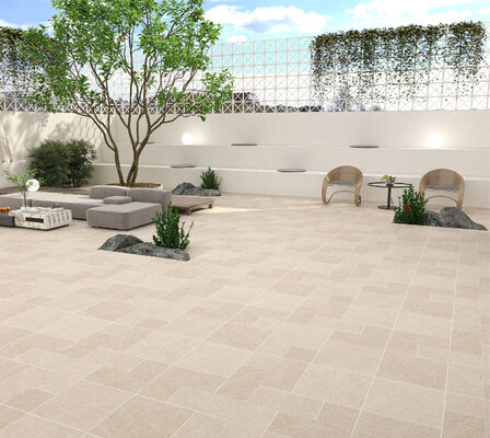 Buy Light Yellow Non-Slip 600x600mm Exterior Floor Ceramic Paving Tile Elegant Design For Garden online manufacture