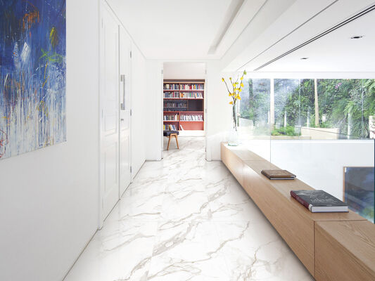 Buy Firebrick and Durable Indoor Floor Calacatta 600x1200mm Replica Glazed Porcelain Tiles For Kitchen and Project online manufacture