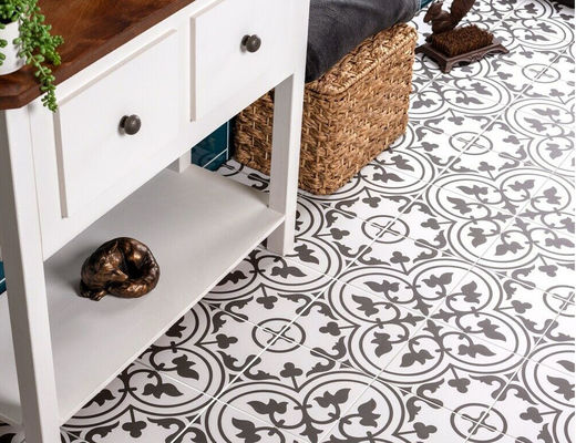 Buy SGS 20x20cm White Gloss Ceramic Floor Tiles , 8.5mm Porcelain Balcony Tiles online manufacture