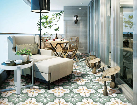 Buy SGS Green Floor Decorative Tile , 200x200mm 0.03 W.A Restaurant Ceramic Tile online manufacture