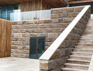 Beige CE Scratch Resistant Outdoor Stone Cladding Tiles , 20x40cm Decorative Stone Wall Tiles