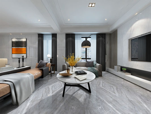 Buy 9.8mm SGS Polished Glazed Tiles Gray Big Format Marble Porcelain 800x800mm online manufacture