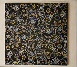 500SQM 9.5mm Flower Pattern Tiles , 30x60cm Decorative Floor Tiles Golden Silver Line