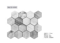 Inkjet printing SGS Hexagon Mosaic Wall Tile , 48x6mm Countertop Glass Tile Wood Marble