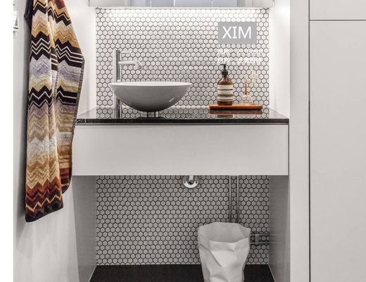 Buy Geometric Frosted SGS Glass Hexagon Mosaic Tile Luxury Hotel Full Body 305.5x265mm online manufacture