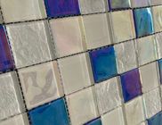 Lighting Iridescent Decorative Mosaic Tiles Electroplating Colorful Glass 8mm