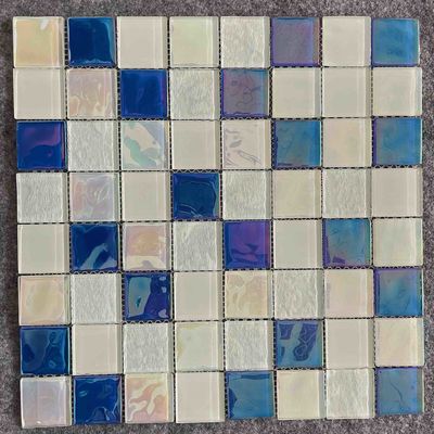 Buy Lighting Iridescent Decorative Mosaic Tiles Electroplating Colorful Glass 8mm online manufacture