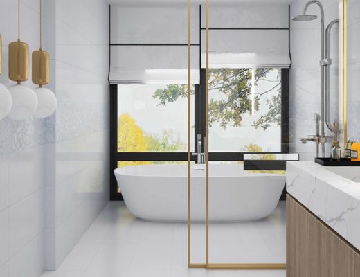Buy 0.15 W.A 9mm Thick Waterproof Bathroom Wall Tiles Mould Surface Glossy 12X24' online manufacture
