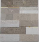 4mm Thickness Mosaic Wall Tile Natural Stone With Metal Decor