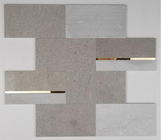 4mm Thickness Mosaic Wall Tile Natural Stone With Metal Decor