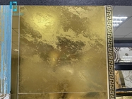 Luxury Pure Gold Colour Floor Tiles 11mm With Sand Elements For Villa Bathroom Ktv