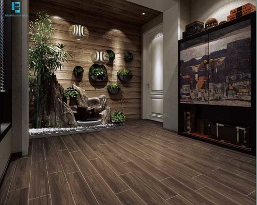 Buy Porcelain Floor Full Body Wooden Strip Tiles 200X1200MM Dark Brown online manufacture